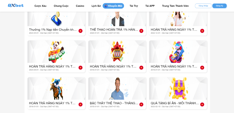 8xbet va những khuyến mãi 2024