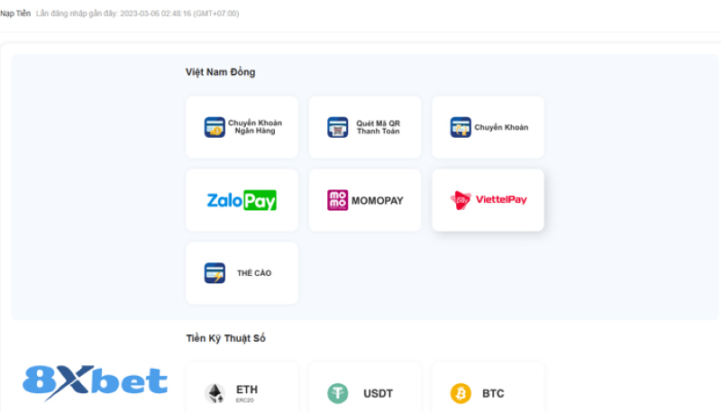 Hướng dẫn cách nạp, rút tiền 8xbet cho tân thủ
