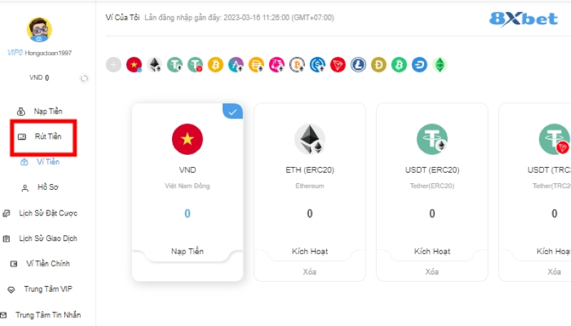 Những lưu ý khi nạp rút tiền tại nhà cái 8xbet