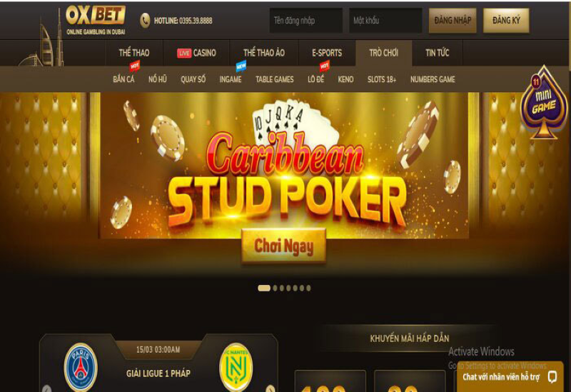 Oxbet mang đến những trải nghiệm tuyệt vời cho bet thủ